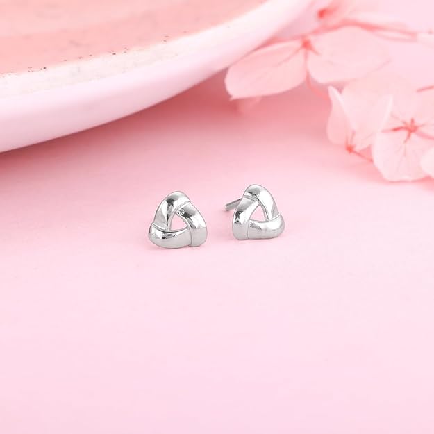 Silver Triangulum Stud Earrings | Gifts for Girlfriend, Gifts for Women and Girls