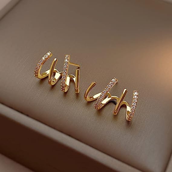 Latest Stylish Trendy Gold Plated Ear Cuffs Earrings for Women and Girls