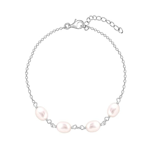 Silver Pearl Glance Rose Gold Bracelet Charm | Gifts for Women & Girls