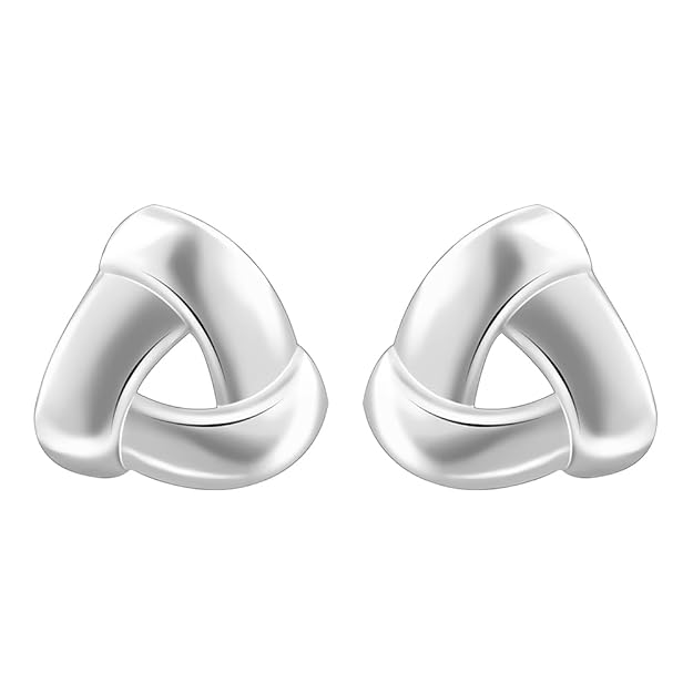 Silver Triangulum Stud Earrings | Gifts for Girlfriend, Gifts for Women and Girls