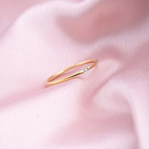 Smooth Thin Stacking Rose Gold Ring for Women | Gift for Girls and Women