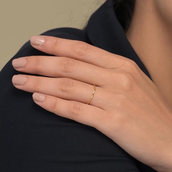 Smooth Thin Stacking Rose Gold Ring for Women | Gift for Girls and Women