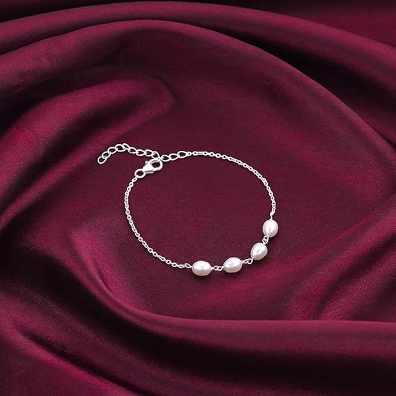 Silver Pearl Glance Rose Gold Bracelet Charm | Gifts for Women & Girls