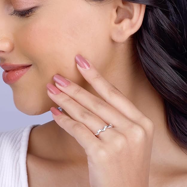 Silver Zircon Vine Shine Ring, Adjustable | Gifts for Women and Girls