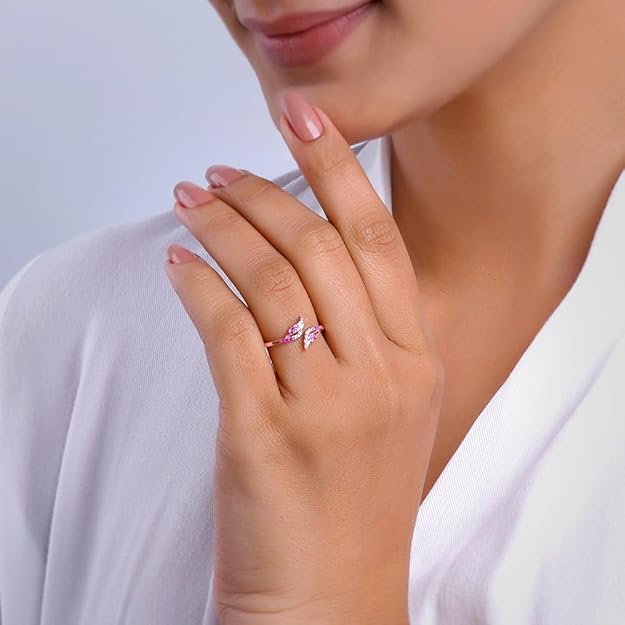 Silver Rose Gold Dream Chaser Ring, Adjustable | Gifts for Women and Girls