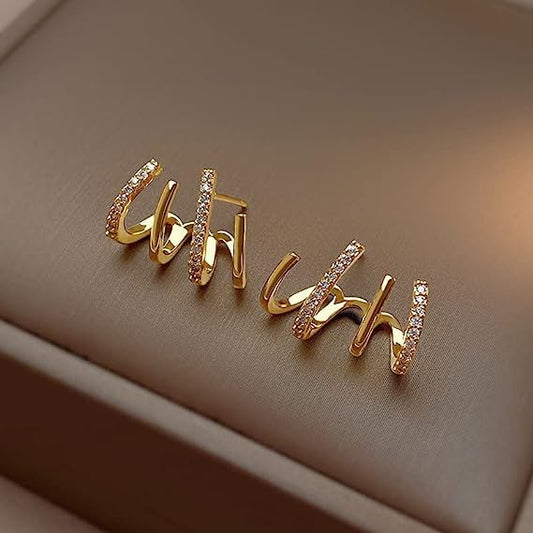 Latest Stylish Trendy Gold Plated Ear Cuffs Earrings for Women and Girls