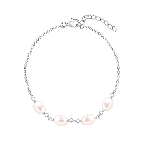 Silver Pearl Glance Rose Gold Bracelet Charm | Gifts for Women & Girls