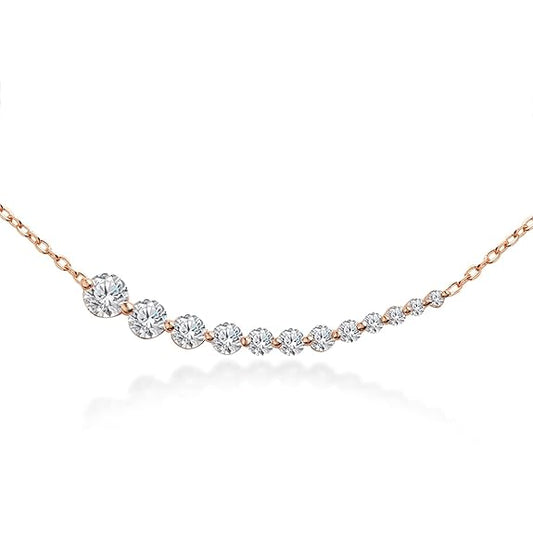 Pendant Necklace With Round Cut Solitaire Austrian Cubic Zirconia Diamond For Women And Girls With Extendable Chain Fashion Jewelry
