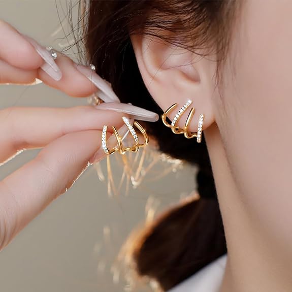 Latest Stylish Trendy Gold Plated Ear Cuffs Earrings for Women and Girls