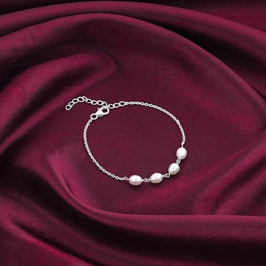 Silver Pearl Glance Rose Gold Bracelet Charm | Gifts for Women & Girls