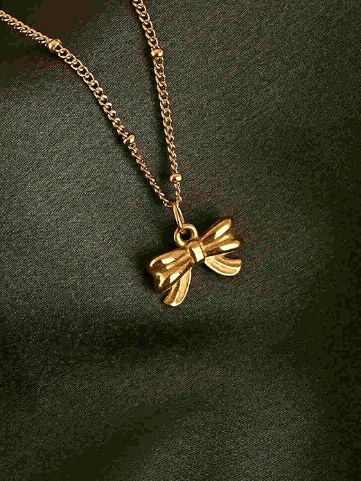Gilded Bow Necklace for Women - Gift for Girls & Women | Waterproof & Anti-Tarnish Necklace