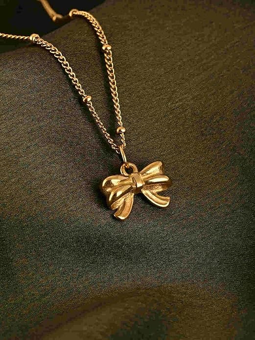Gilded Bow Necklace for Women - Gift for Girls & Women | Waterproof & Anti-Tarnish Necklace
